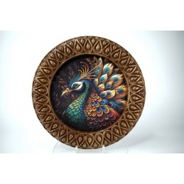 Ethnic carved wooden round...